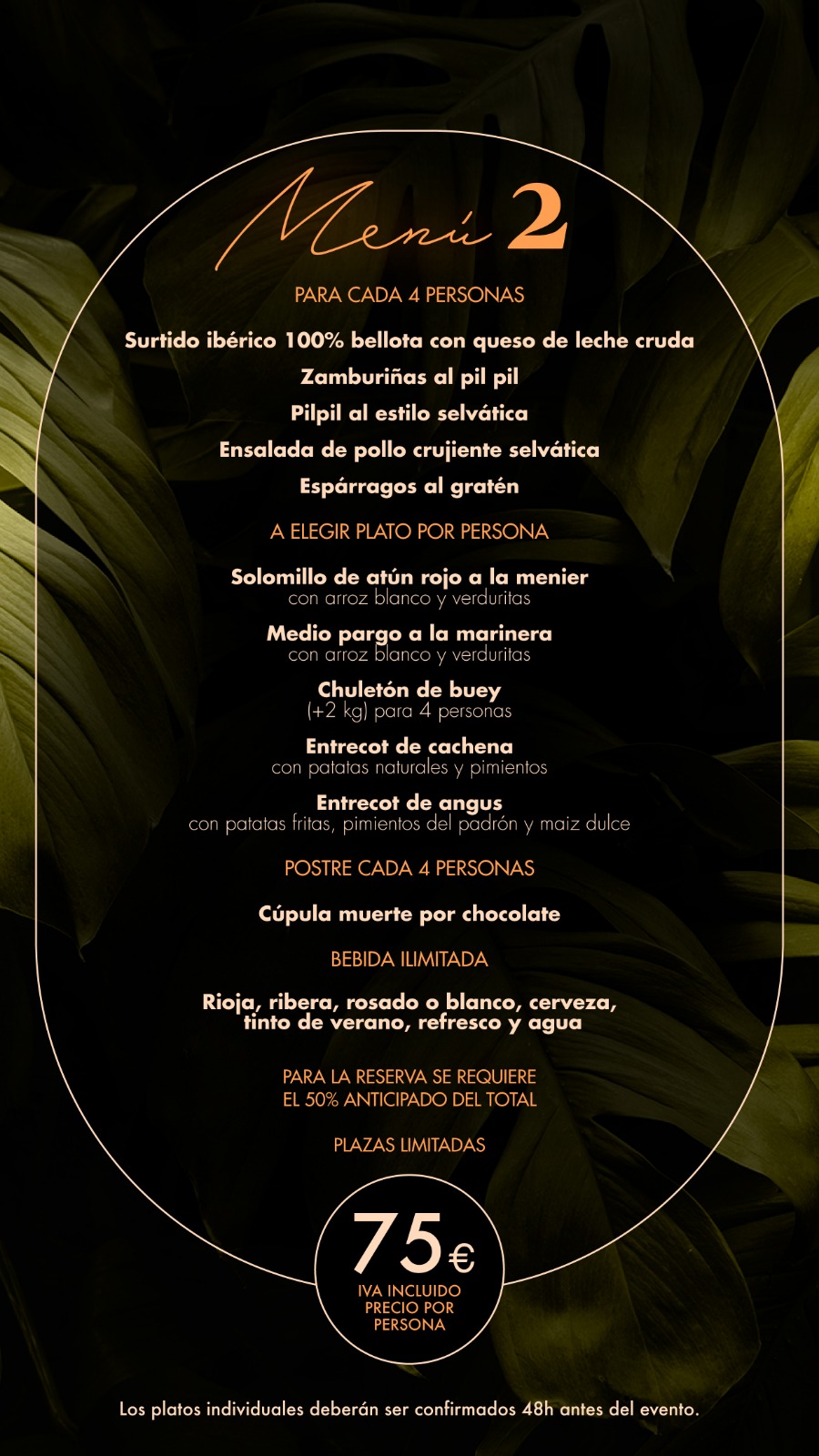 Menú Premium Selvática